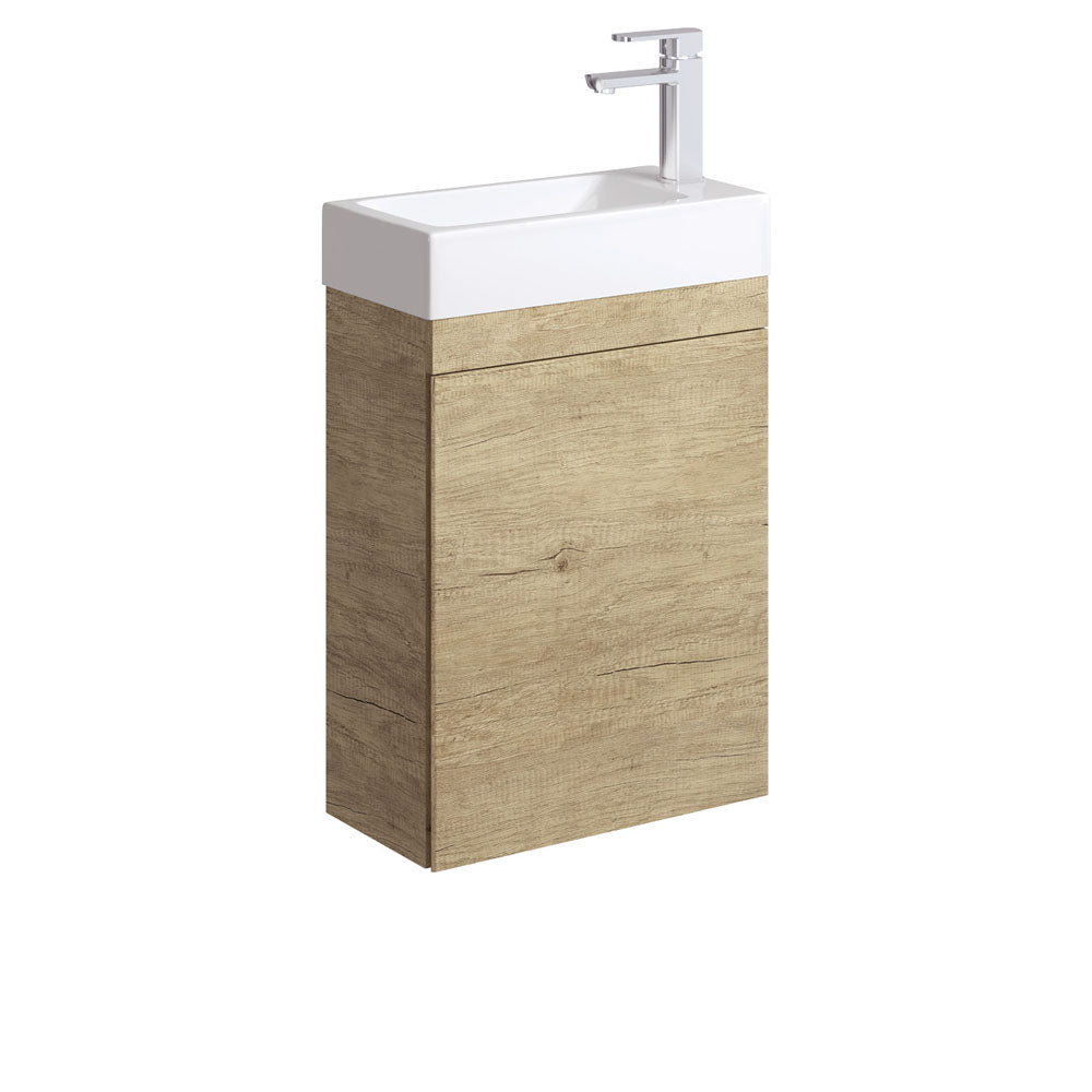 Edge 450 Ensuite Wall-Hung Vanity, No Overflow, Scandi Oak