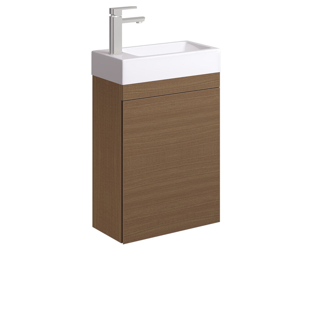 Edge 450 Ensuite Wall-Hung Vanity, No Overflow, Walnut