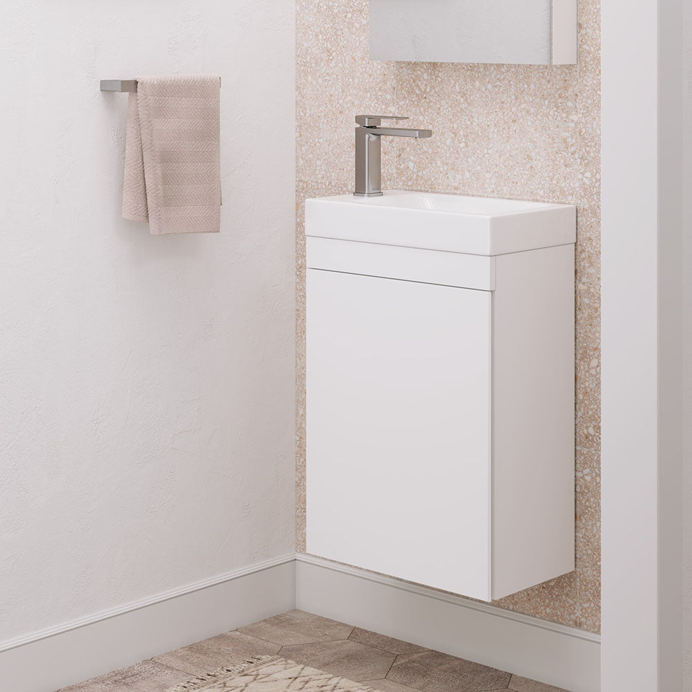 Edge 450 Ensuite Wall-Hung Vanity, No Overflow, Satin White