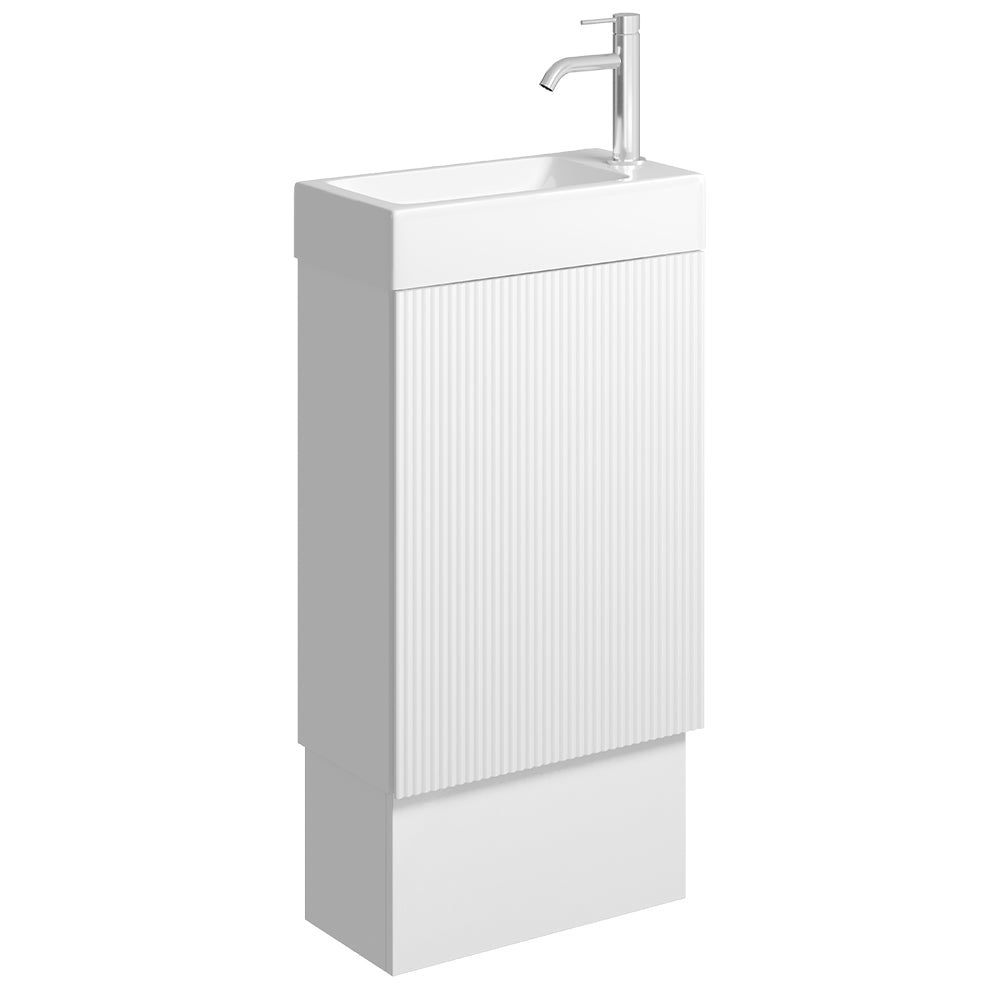 Minka 450 Vanity on Kickboard, No Overflow, Satin White
