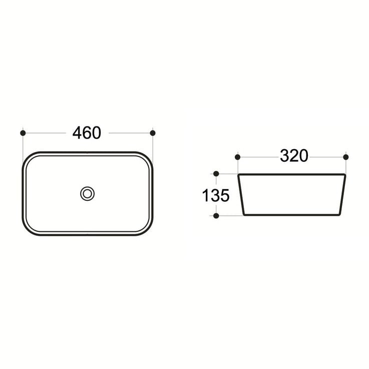 LUCERNE Above Counter Basin WB 4632 - Blue Bathware 