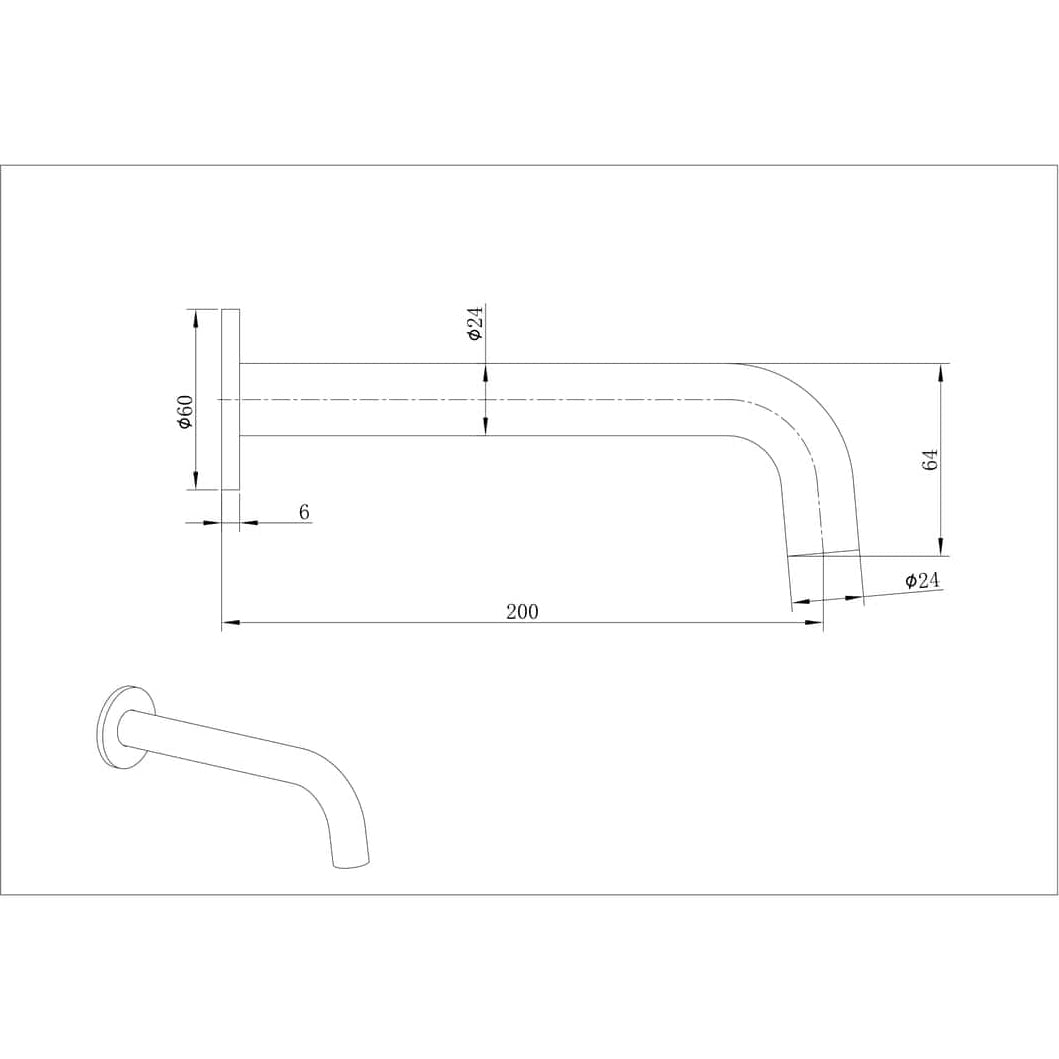 VIVO Curved Spout WT 2005 - Blue Bathware 