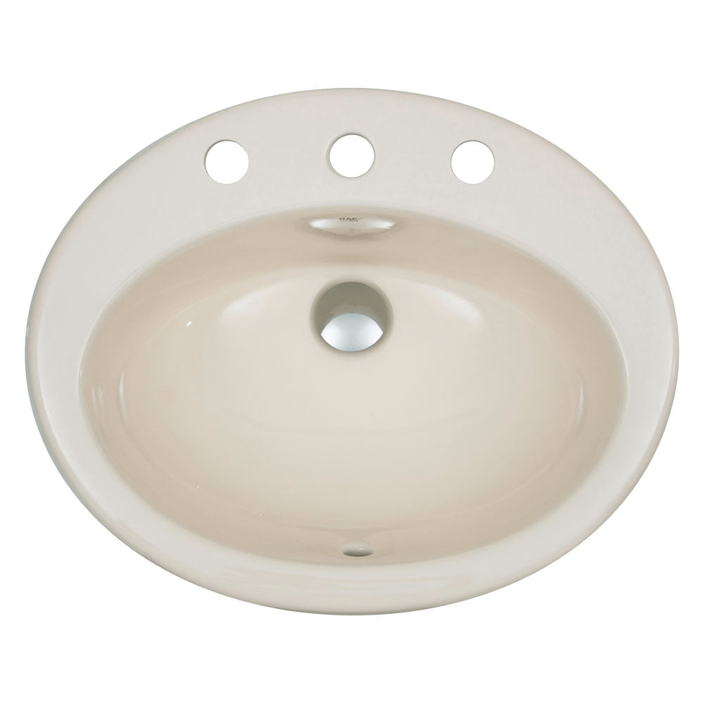 RAK Jessica Ivory Fully-Inset Basin, 3 Tap Holes