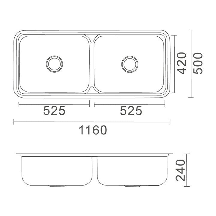 LAVASSA Double Laundry Tub (SS A120)
