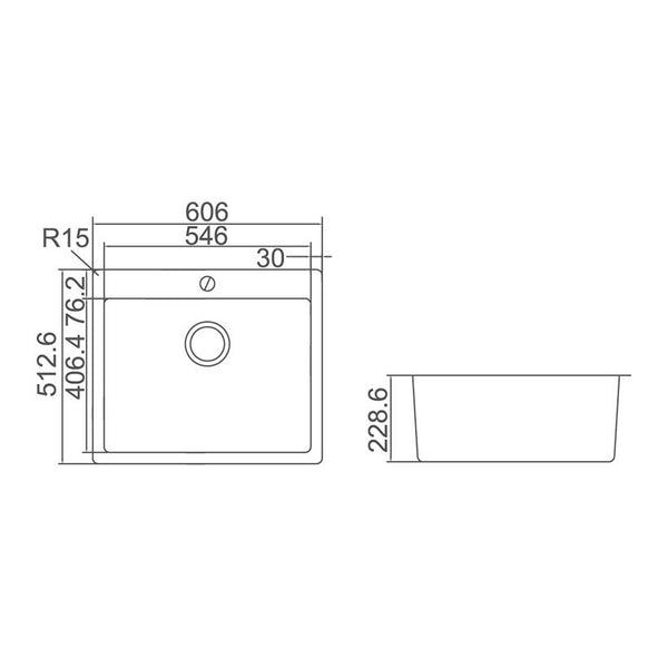 IMPACT 49L Sink With Tap Hole SS 6051 Blue Bathware impact-49l-sink-with-tap-hole-ss-6051-blue-bathware