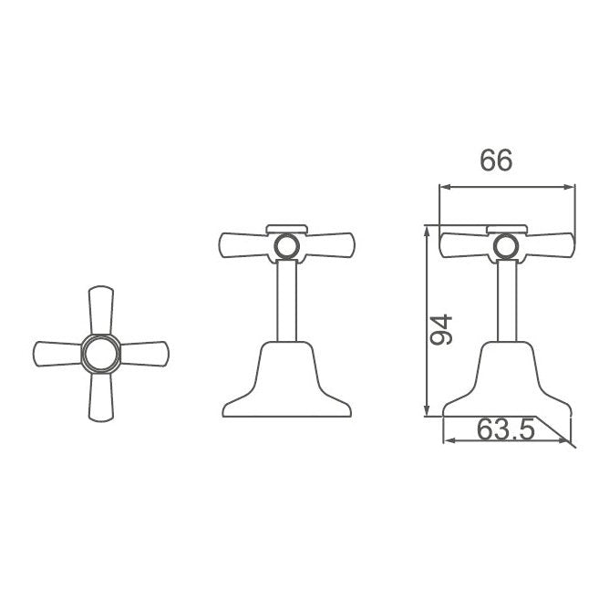 BATHMATES Wall Tap Assembly WT 201/HDL - Blue Bathware 