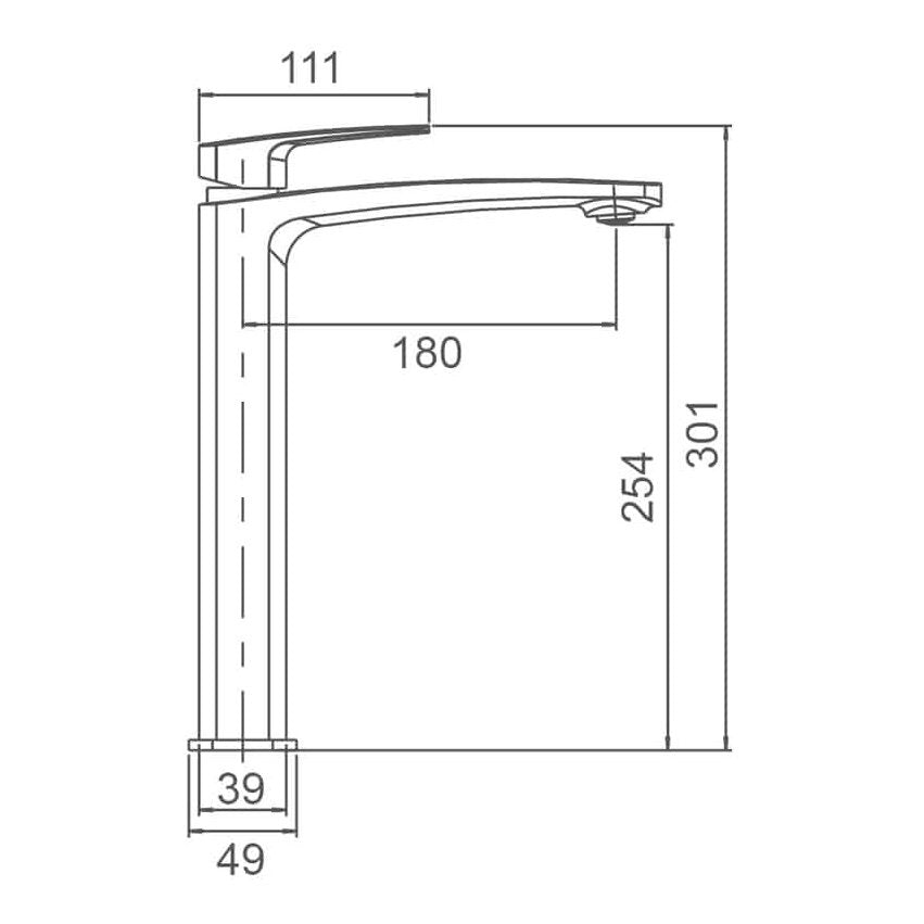 BRAVO-II Tower Mixer WT 3502 - Blue Bathware 