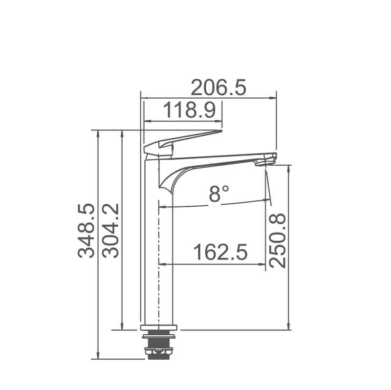 EXON Tower Mixer WT 1102A - Blue Bathware 