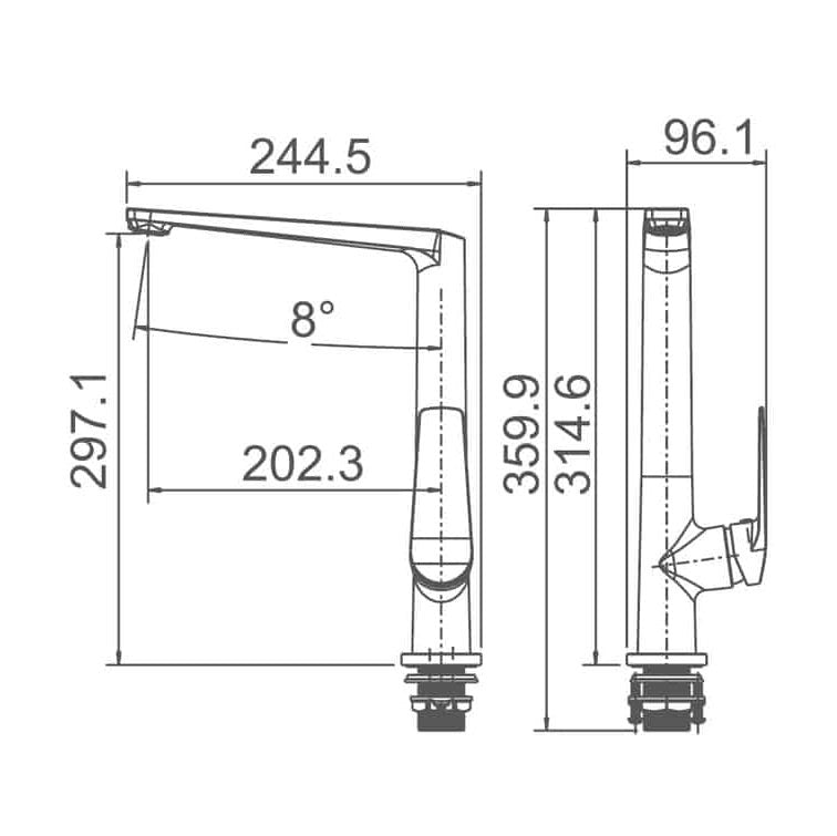 EXON Sink Mixer WT 1103 - Blue Bathware 
