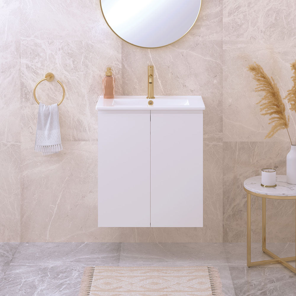 Siska 600mm Ensuite Depth Wall Hung Cabinet