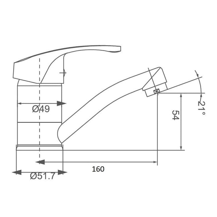 MOBI Basin Mixer WT 150 - Blue Bathware 