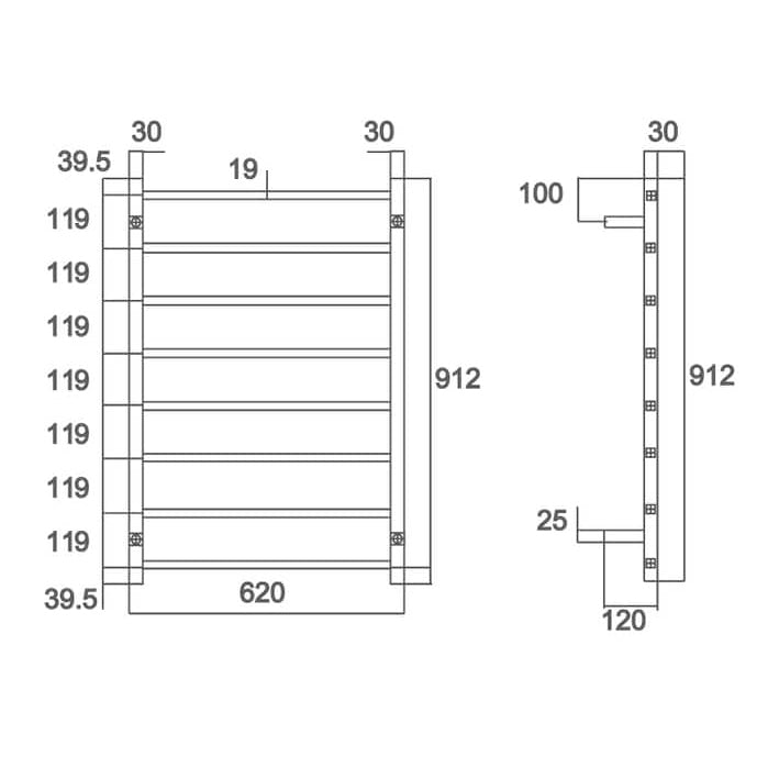 BIANCO Non Heated Towel Ladder - Blue Bathware 