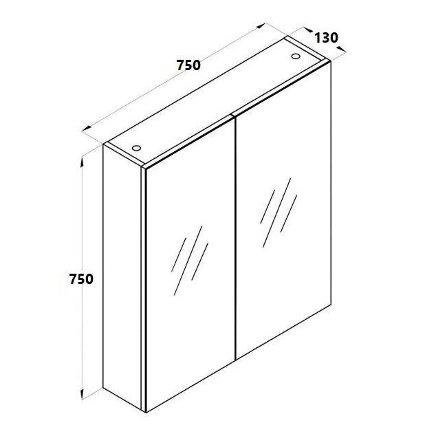 750mm Mirror Cabinet MIRO 75 / NUTRO 75 - Blue Bathware 