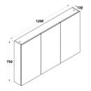 1200mm Mirror Cabinet MIRO 120/ NUTRO 120 - Blue Bathware 