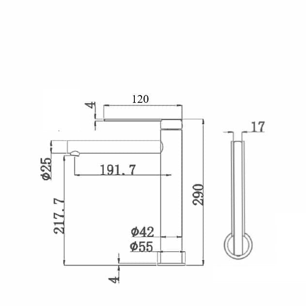 ROMEO Tower Mixer WT 2333 - Blue Bathware 