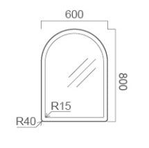 600mm ECLIPSE Arch LED Mirror - Blue Bathware 