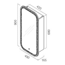 450/1200/1500mm PIAZA LED Mirror Cabinet - Blue Bathware 