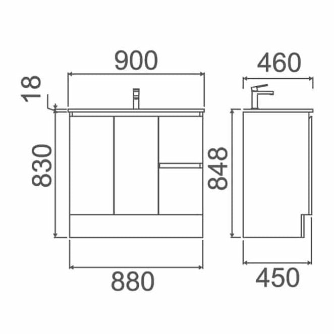 ROXIO Vanity - Blue Bathware 
