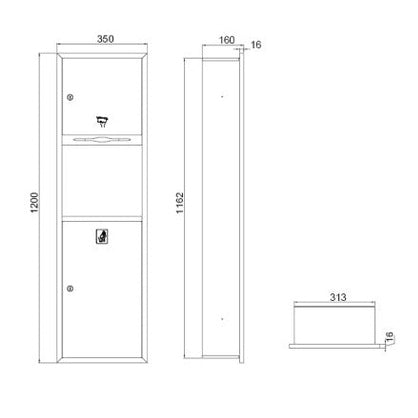MOBI Paper Towel Dispenser with Waste Receptacle (TP HTB02)