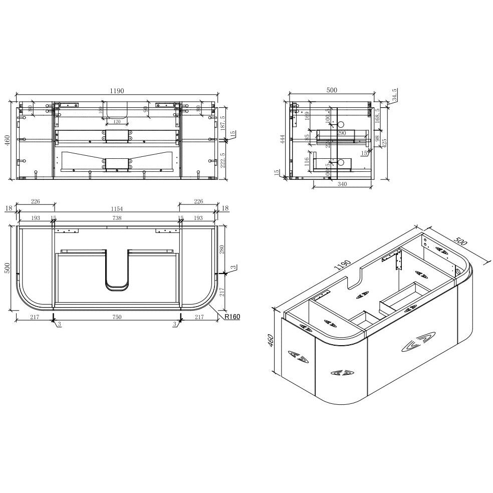 MILAN Wall Hung Vanity - Blue Bathware 