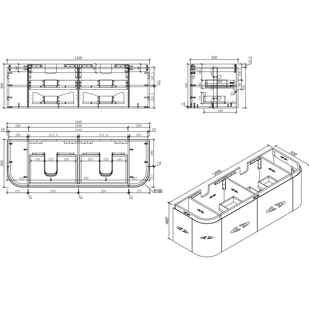 MILAN Wall Hung Vanity - Blue Bathware 