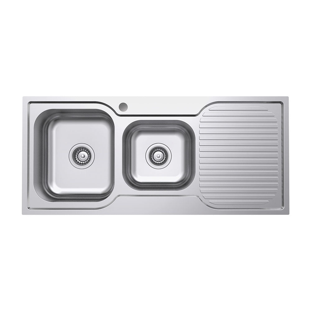 Tiva 1080 1.75 Kitchen Sink with Drainer, Left Bowl