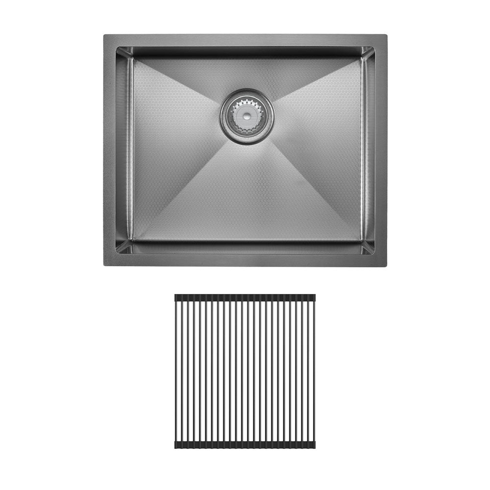 Hana Anti-Scratch 40L Single Kitchen Sink Kit, PVD Gun Metal