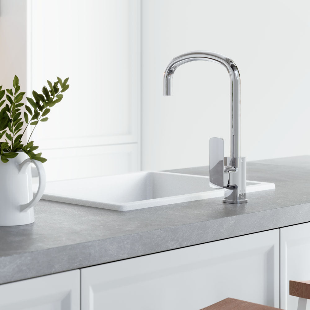 Kuro Granite 38L Single Bowl Kitchen Sink, Matte White