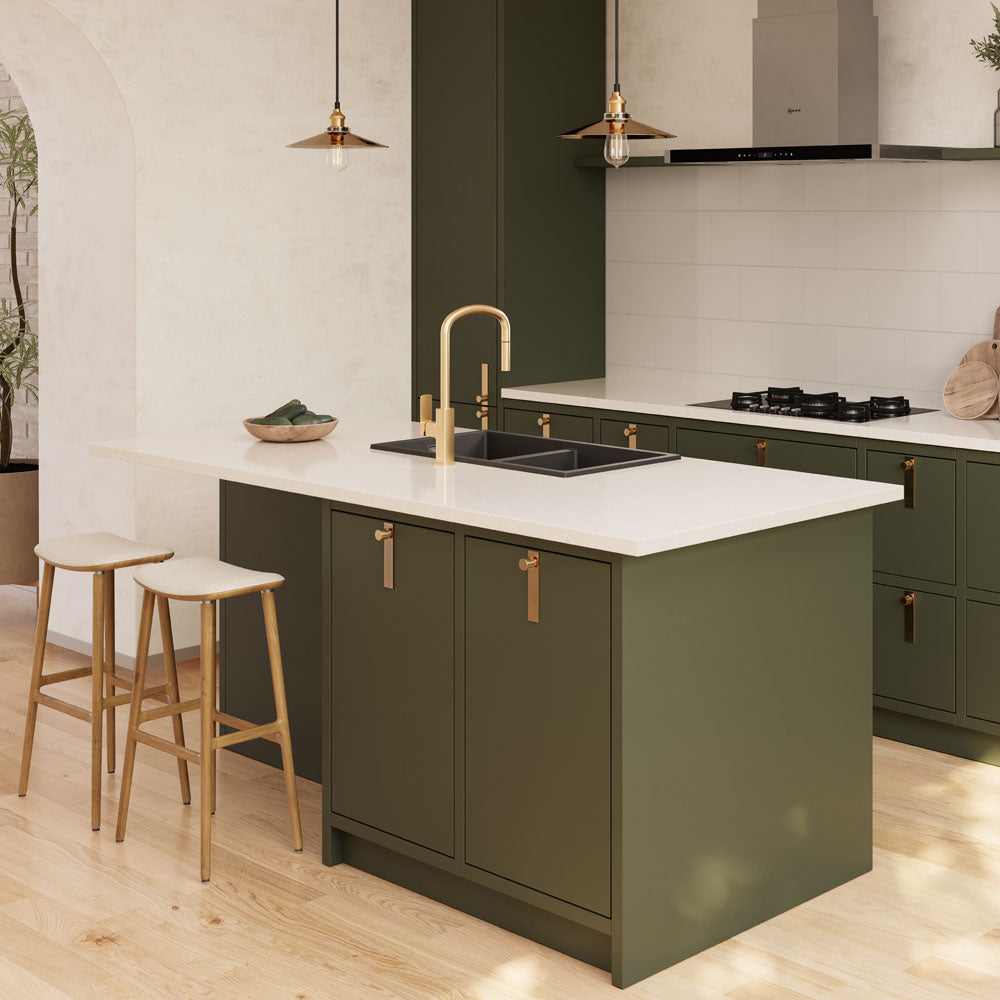 Kuro Granite 34L/34L Double Bowl Kitchen Sink, Matte Black