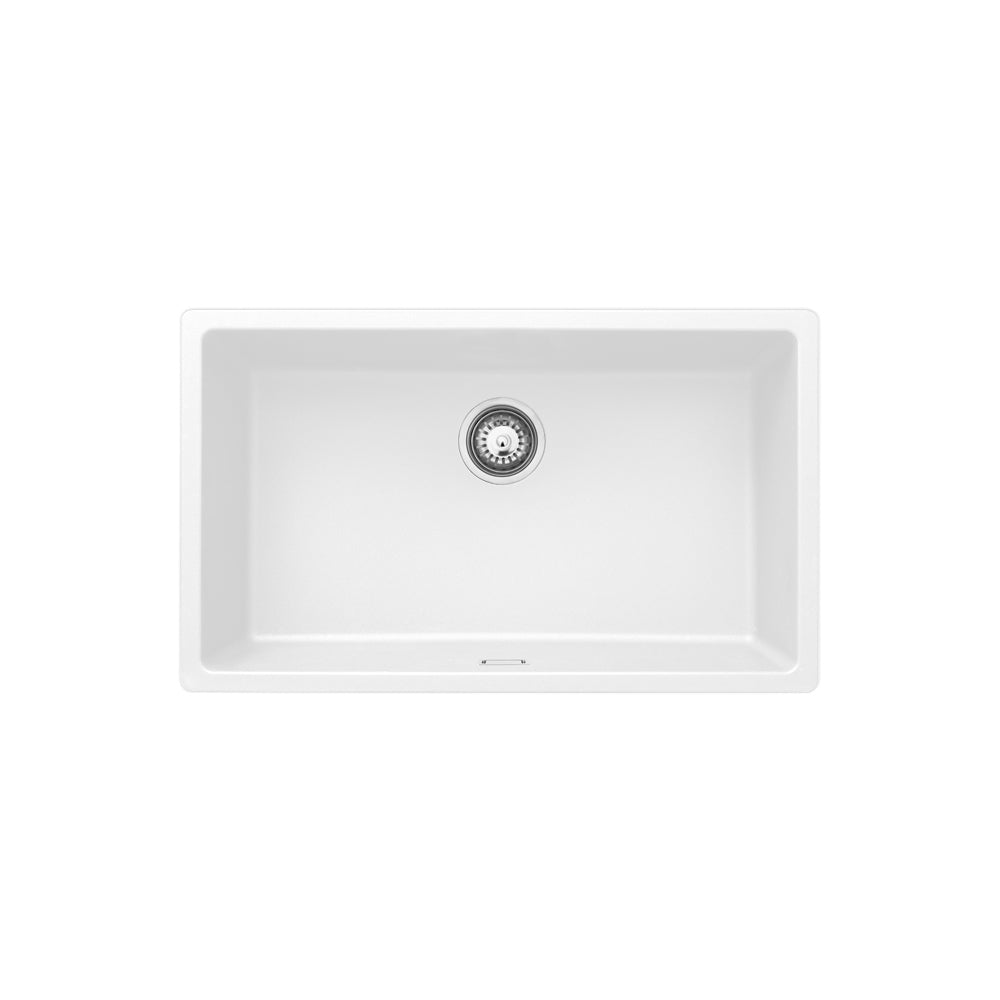 Kuro Granite 53L Single Bowl Kitchen Sink, Matte White