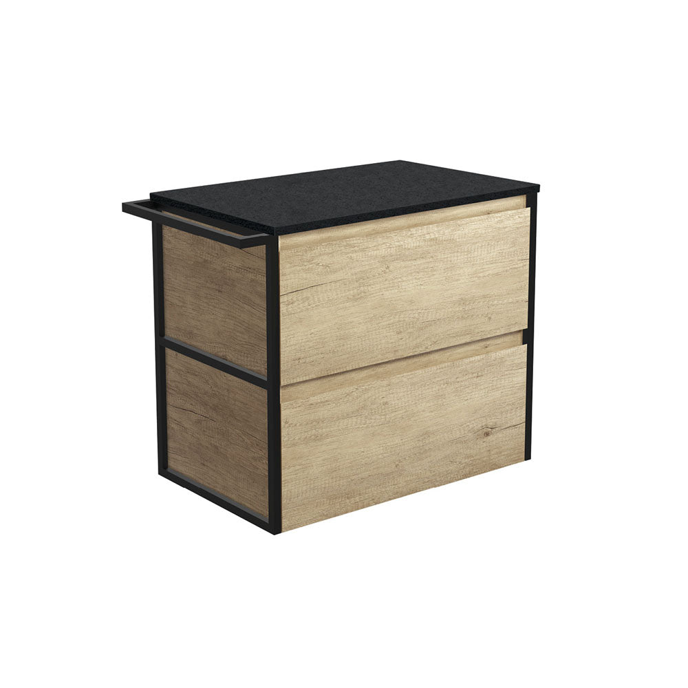 Amato Scandi Oak 750 Wall-Hung Cabinet, 1 Frame &amp; 1 Towel Rail
