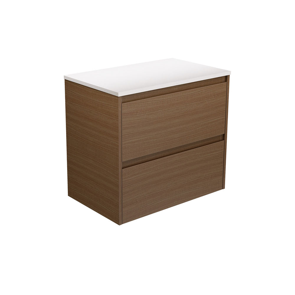 Amato Walnut 750  Wall Hung Cabinet, Walnut Panels