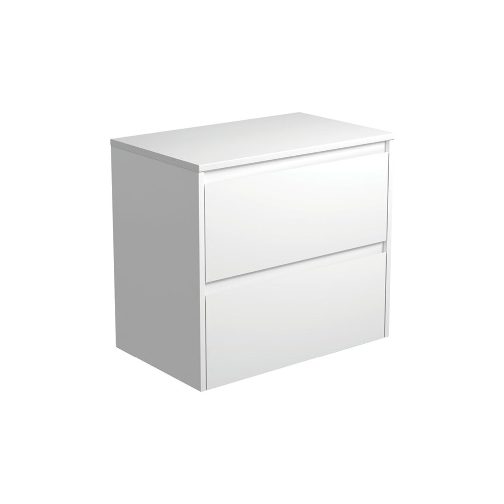 Amato Satin White 750 Wall-Hung Cabinet, Satin White Panels