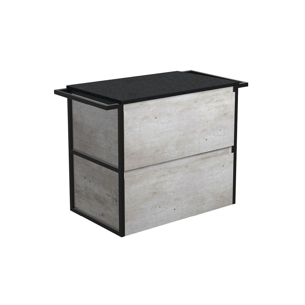 Amato Industrial 750 Wall-Hung Cabinet, Matte Black Towel Rails