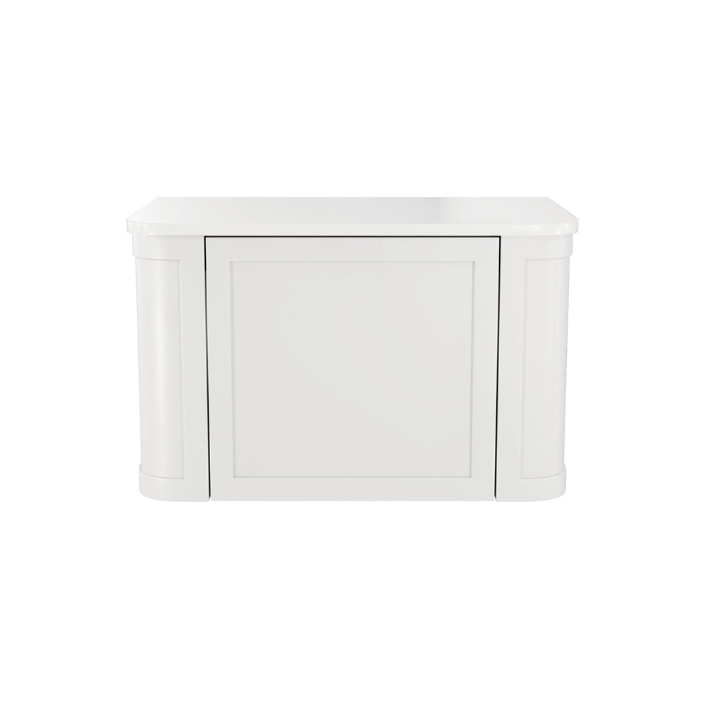 Mila Curved Satin White 750 Wall Hung Cabinet