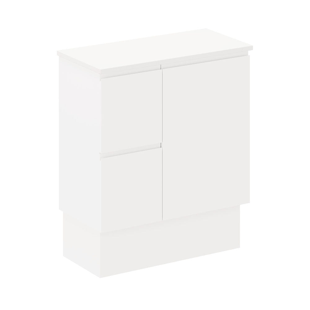 Siska 750mm Ensuite Depth Cabinet on Kick, Left Drawers