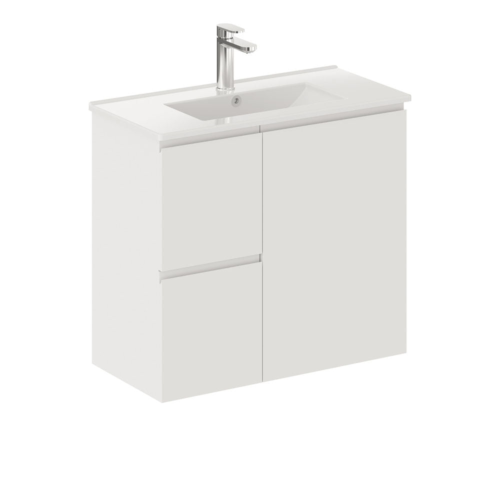 Siska Slim 750 Wall-Hung Vanity, Left Drawers