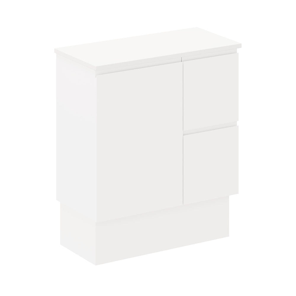 Siska 750mm Ensuite Depth Cabinet on Kick, Right Drawers