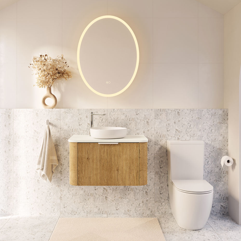 Minka Curved Scandi Oak 750 Wall Hung Cabinet