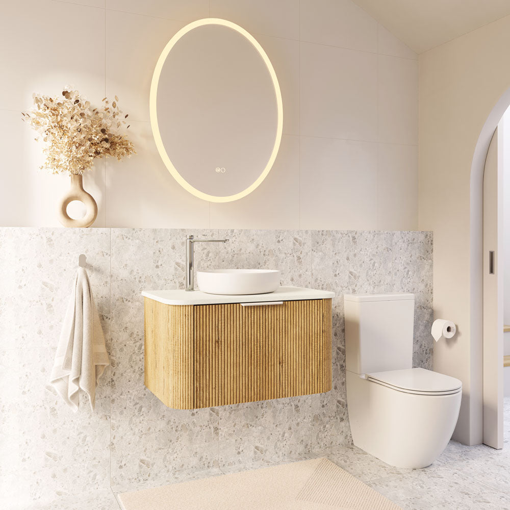 Minka Curved Scandi Oak 750 Wall Hung Cabinet