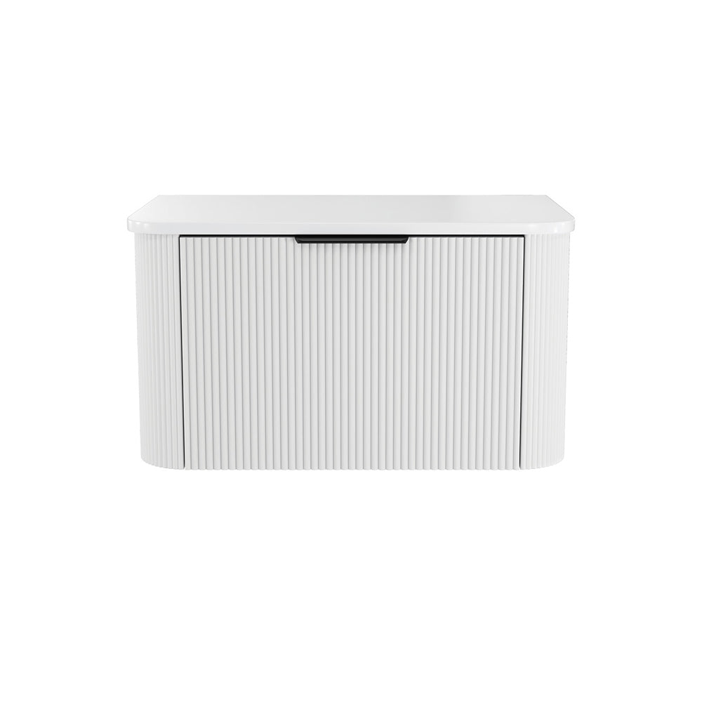 Minka Curved Satin White 750 Wall Hung Cabinet