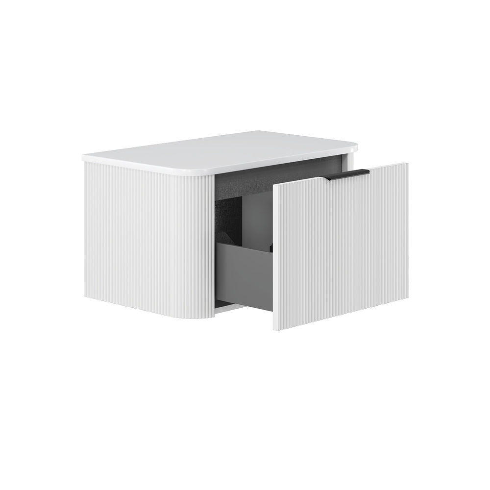 Minka Curved Satin White 750 Wall Hung Cabinet