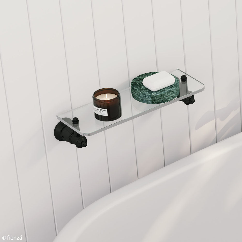 Lillian Glass Shelf, Matte Black