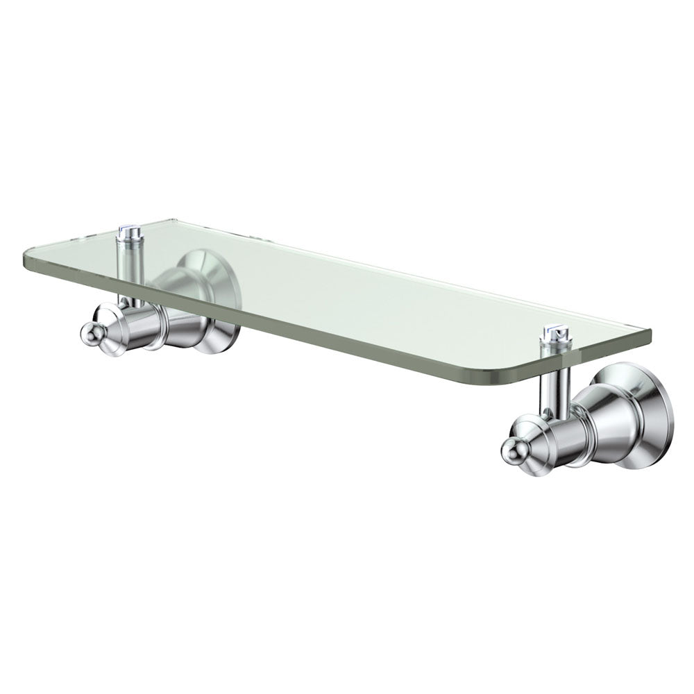 Lillian Glass Shelf, Chrome