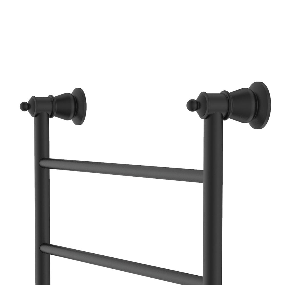 Lillian Heated Towel Rail, 600 x 1200mm, Matte Black