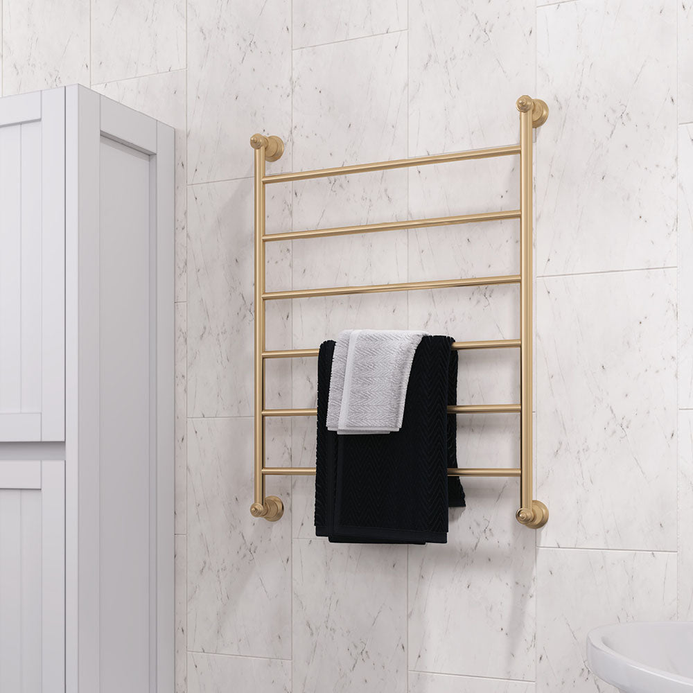 Lillian Heated Towel Rail, 600 x 800mm, Urban Brass