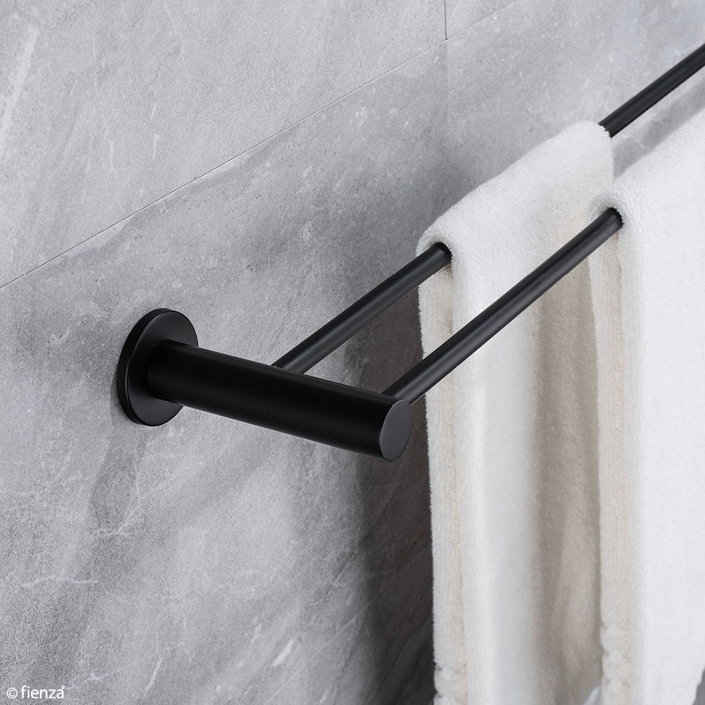 Hustle Double Towel Rail, Matte Black