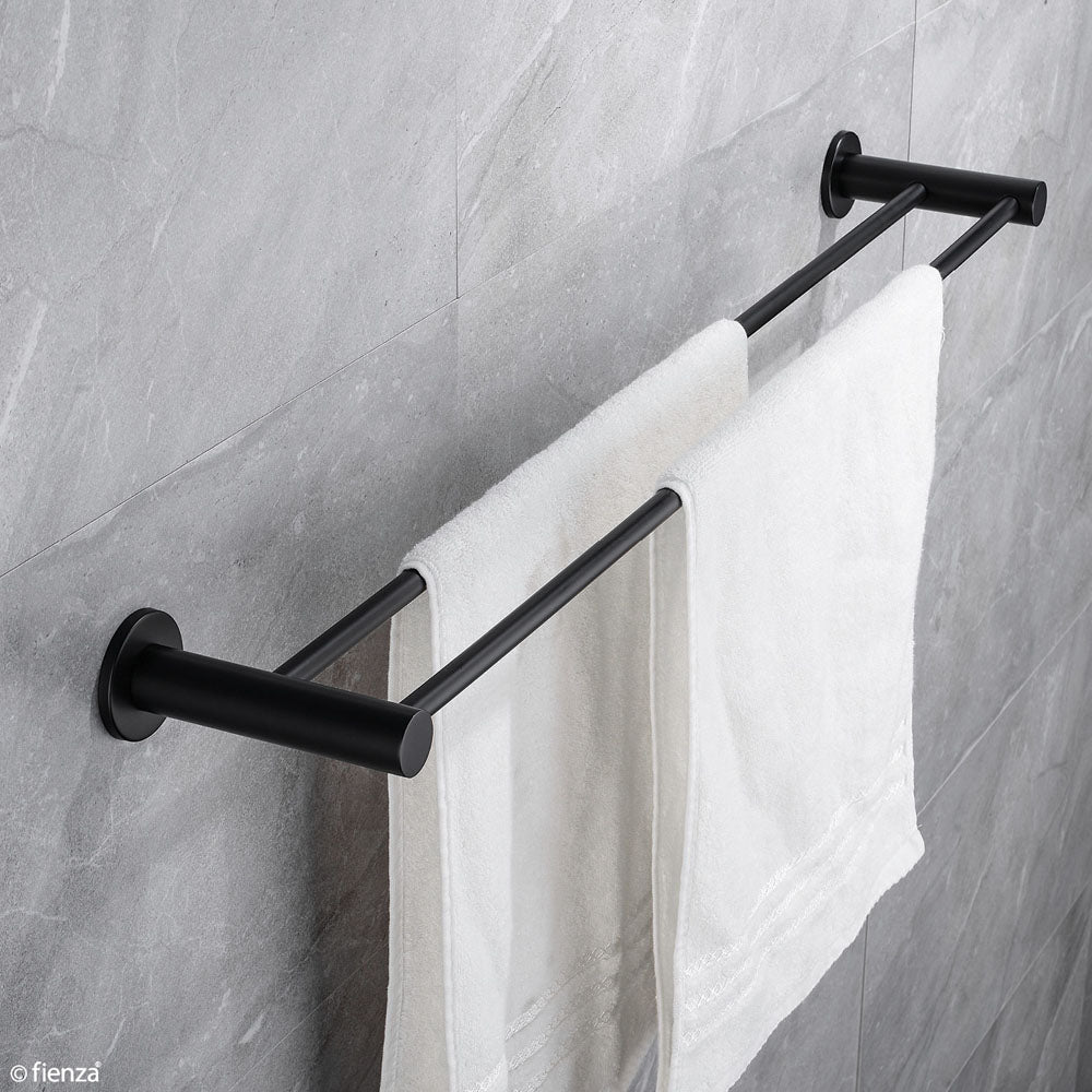 Hustle Double Towel Rail, Matte Black