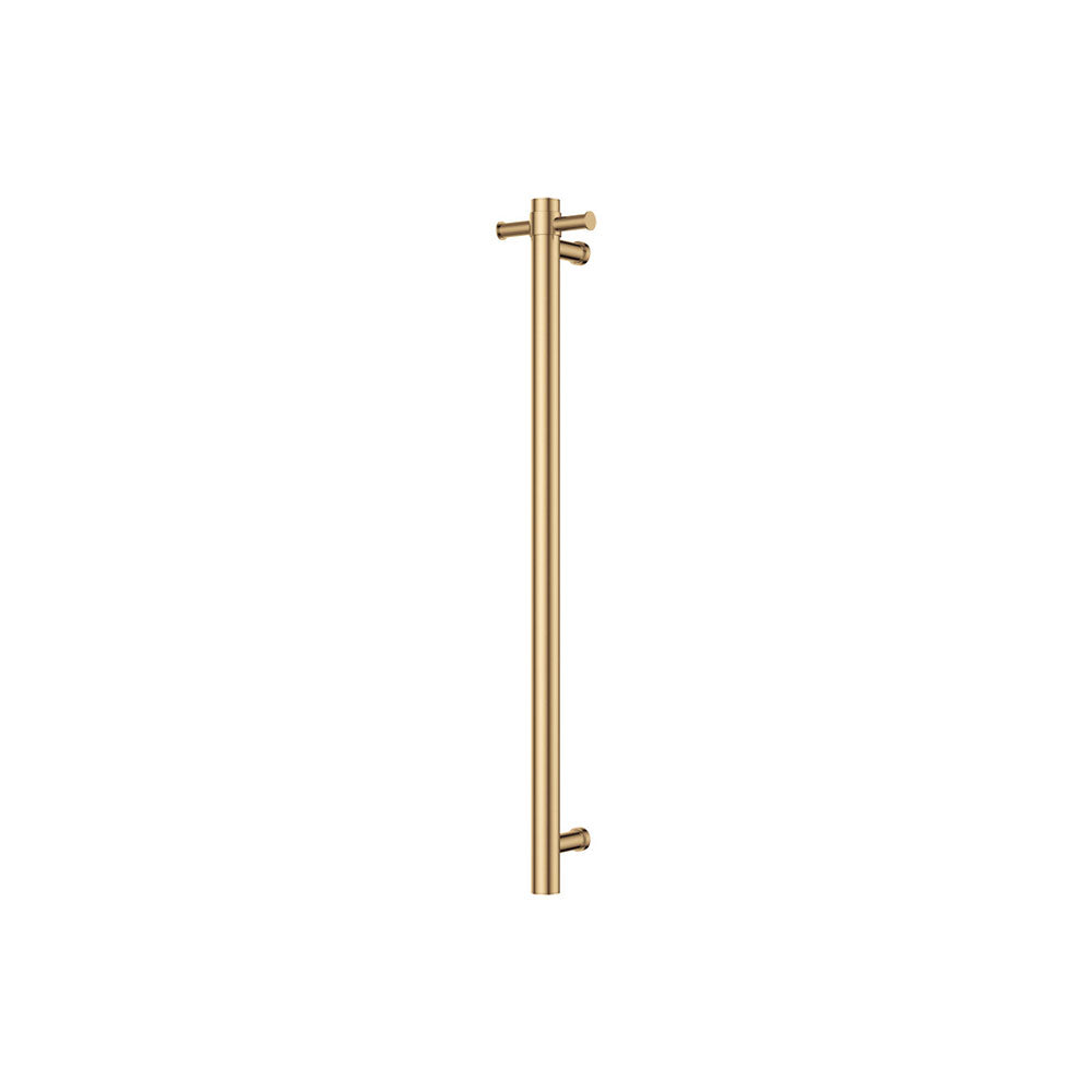 Isabella Vertical Heated Towel Rail, 100 x 900mm, Urban Brass
