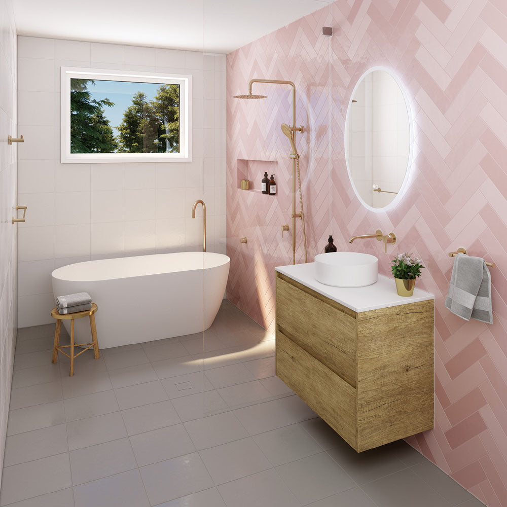 Kaya Single Towel Rail, 900mm, Urban Brass